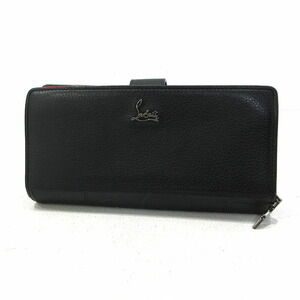 Christian Louboutin Paloma Wallet Bifold Round Zipper Long Black